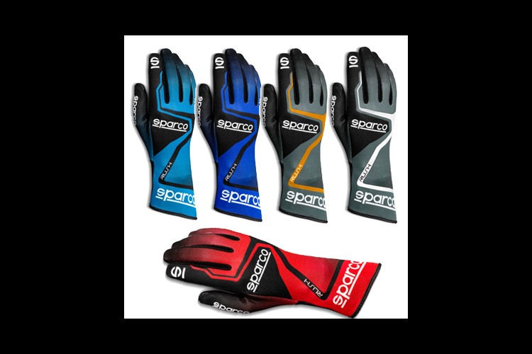 Karting Gloves Sparco Rush azure blue/black