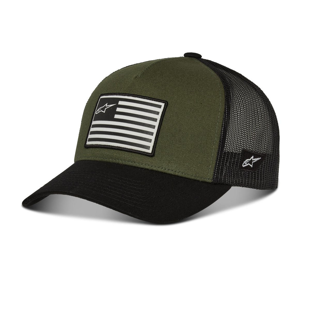 Flag Snapback Hat Military/Schwarz