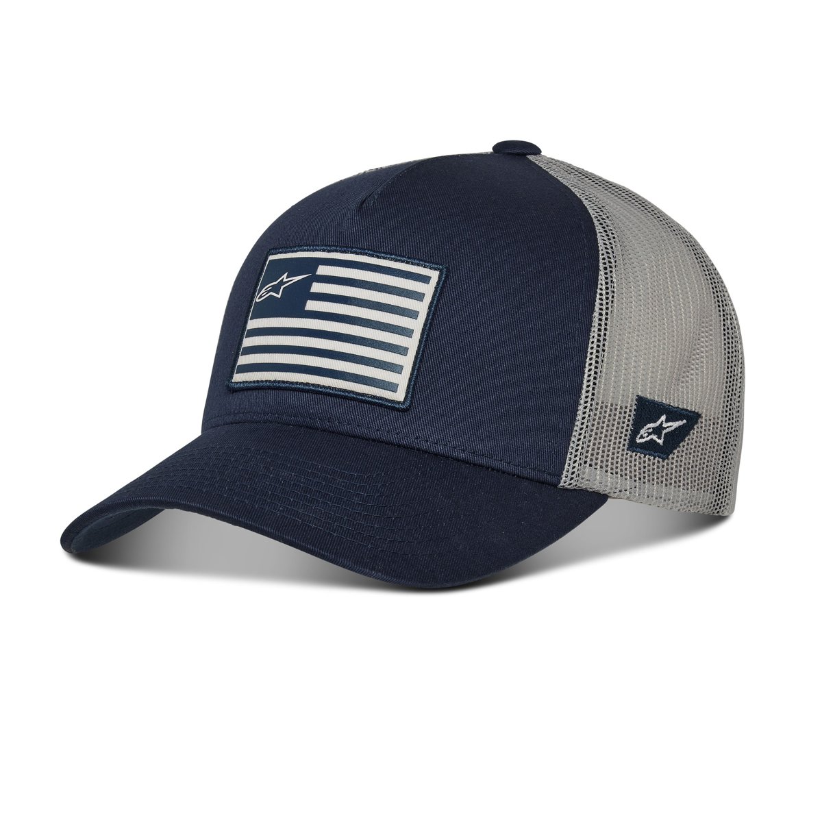 Flag Snapback Hat Navy/Grau