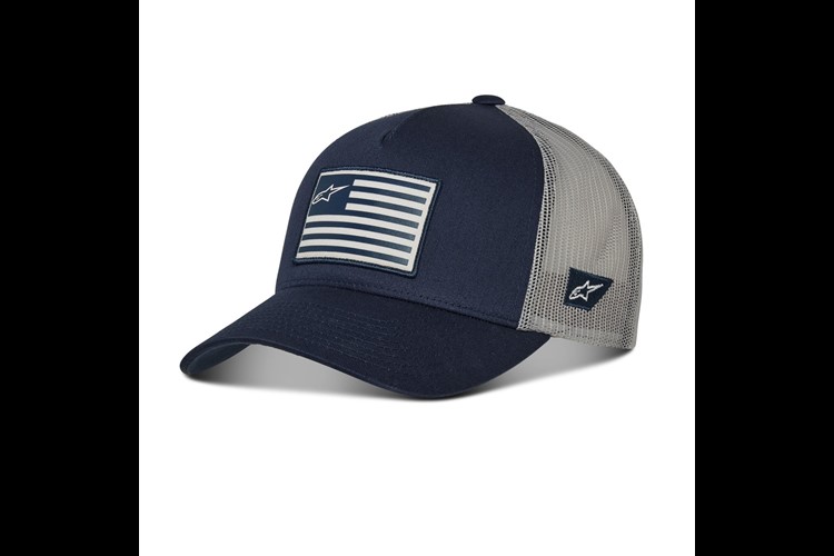 Flag Snapback Hat Navy/Grau