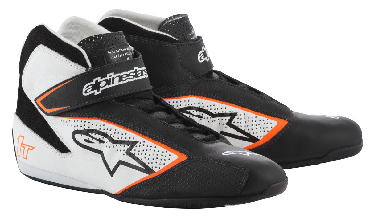 Alpinestars Tech 1-T Shoes Black White Orange Fluo Black 40.5