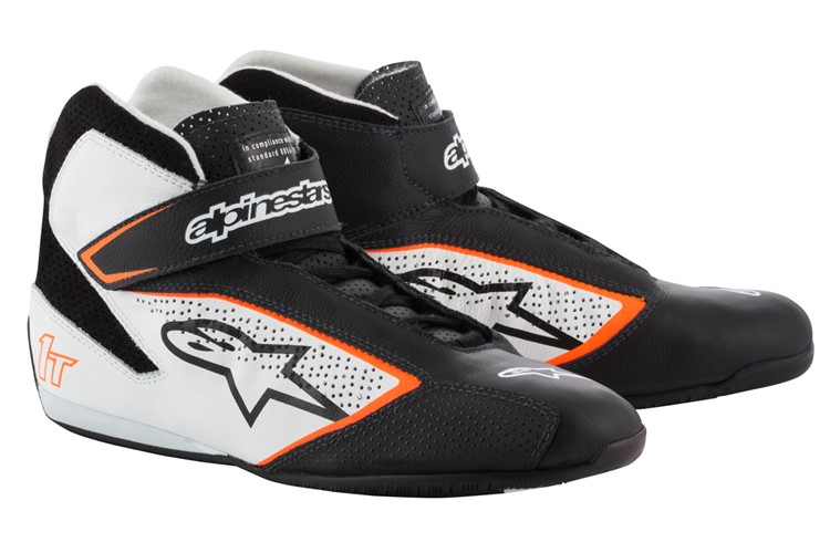 Alpinestars Tech 1-T Shoes Black White Orange Fluo Black 41