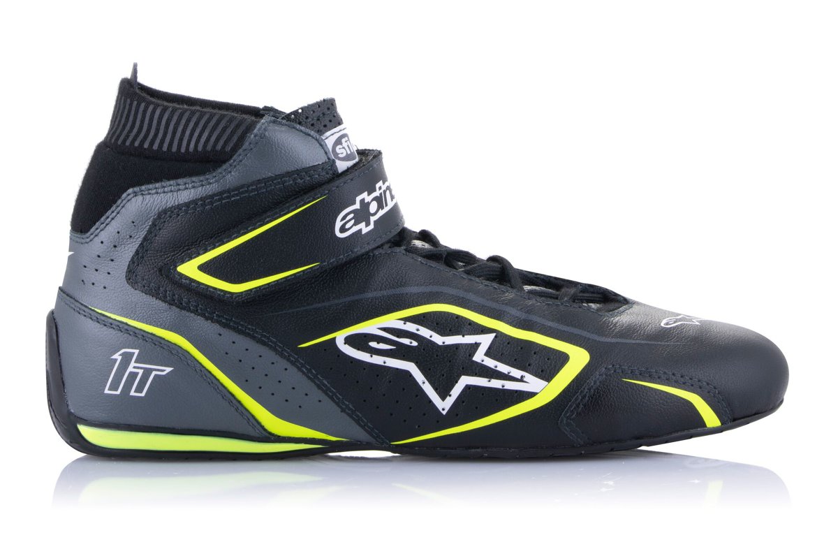 Alpinestars Tech 1-T V3 Schuhe Schwarz Cool Grau Gelb 37