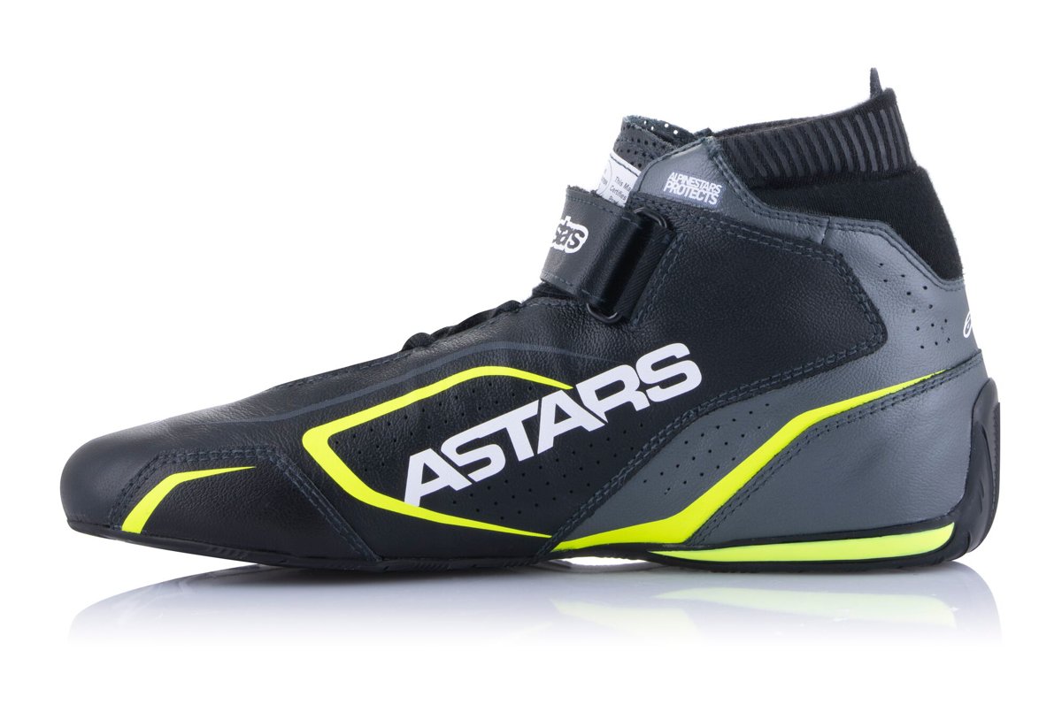 Alpinestars Tech 1-T V3 Schuhe Schwarz Cool Grau Gelb 37