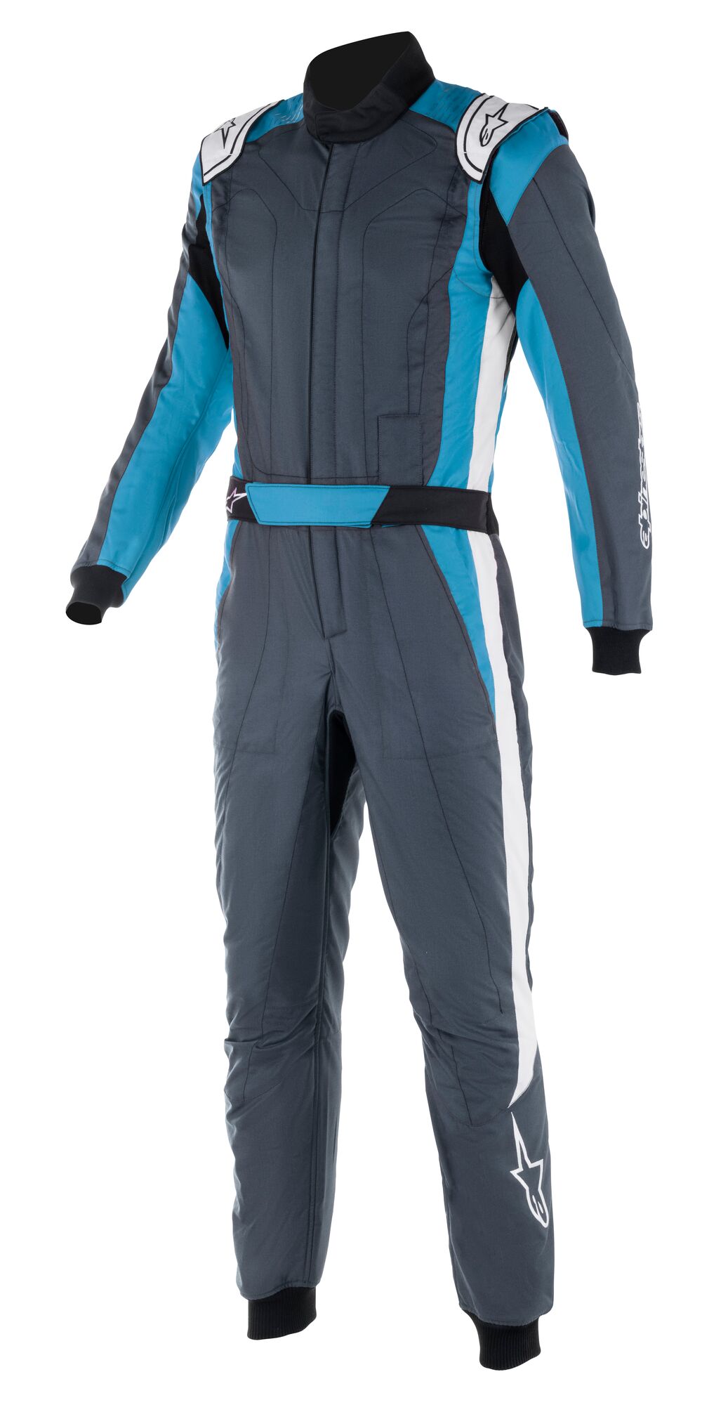 Alpinestars GP Pro Comp V2 suit Asphalt Cyan Weiss 44