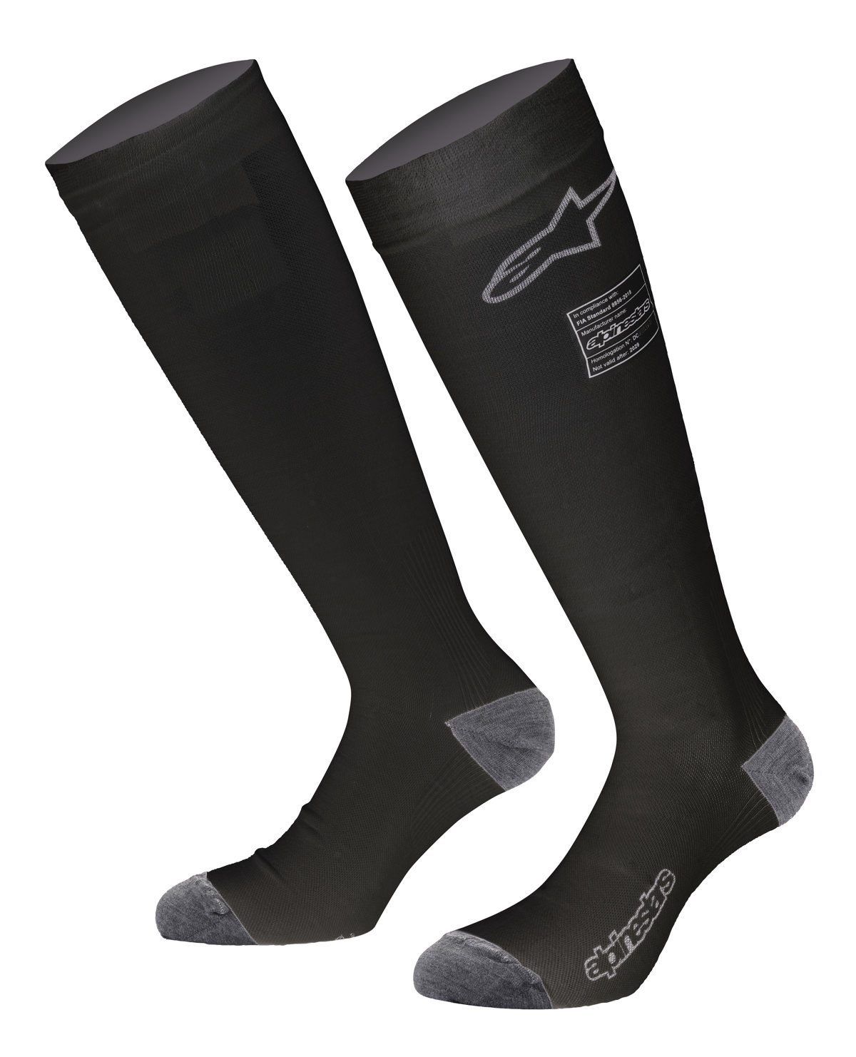 Size L Alpinestars 4704318-10-L ZX V2 Nomex Socks Black FIA 8856-2000 