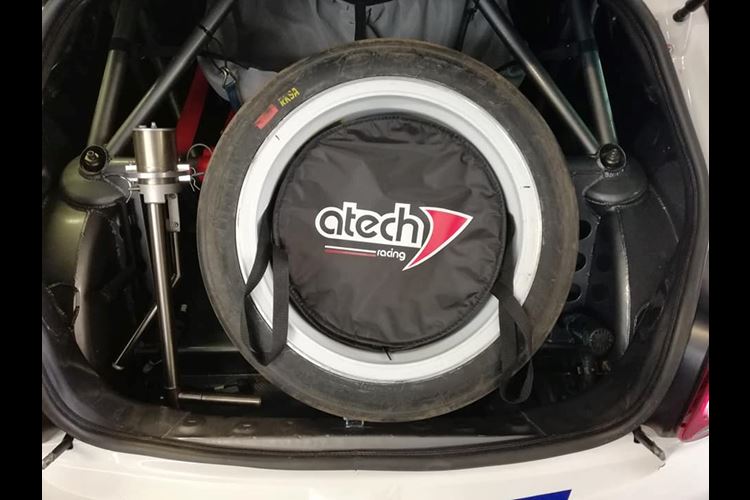 Housse de rangement circulaire Atech se mettant dans la roue de secours dimension du pneu 13"